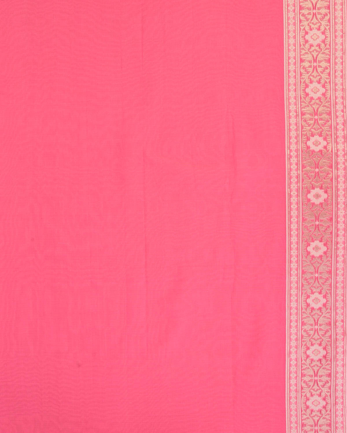 Pink Gold Zari & Resham Jangla Cutwork Brocade Woven Art Cotton Silk Banarasi Saree-HolyWeaves