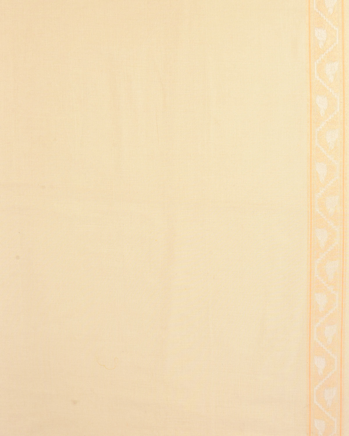 Cream Shwetambari Gold & Silver Zari Diagonal Ornament Stripes Cutwork Brocade Handwoven Cotton Banarasi Saree with Koniya Buta-HolyWeaves