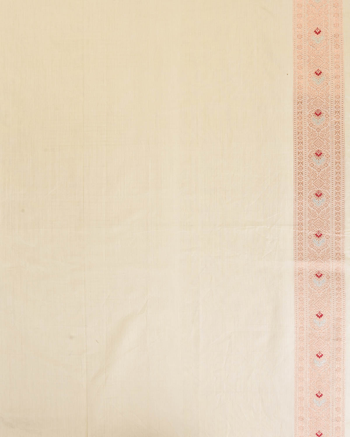 Ivory White Gold & Silver Zari & Meenekari Classic Jangla Cutwork Brocade Woven Spun Silk Banarasi Saree-HolyWeaves