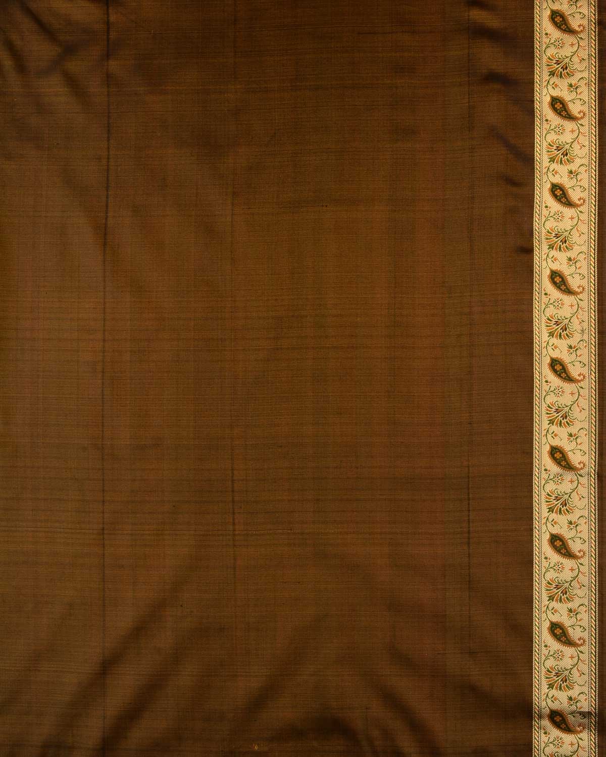 Black Tehra Floral Jaal Jamawar Brocade Handwoven Katan Silk Banarasi Saree with Gold Zari Border Pallu-HolyWeaves