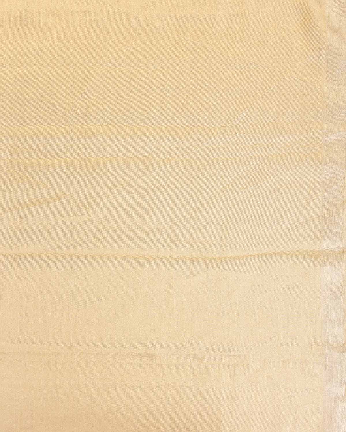 Metallic Silver On Gold Chequered Grids Brocade Handwoven Tissue Banarasi Saree-HolyWeaves