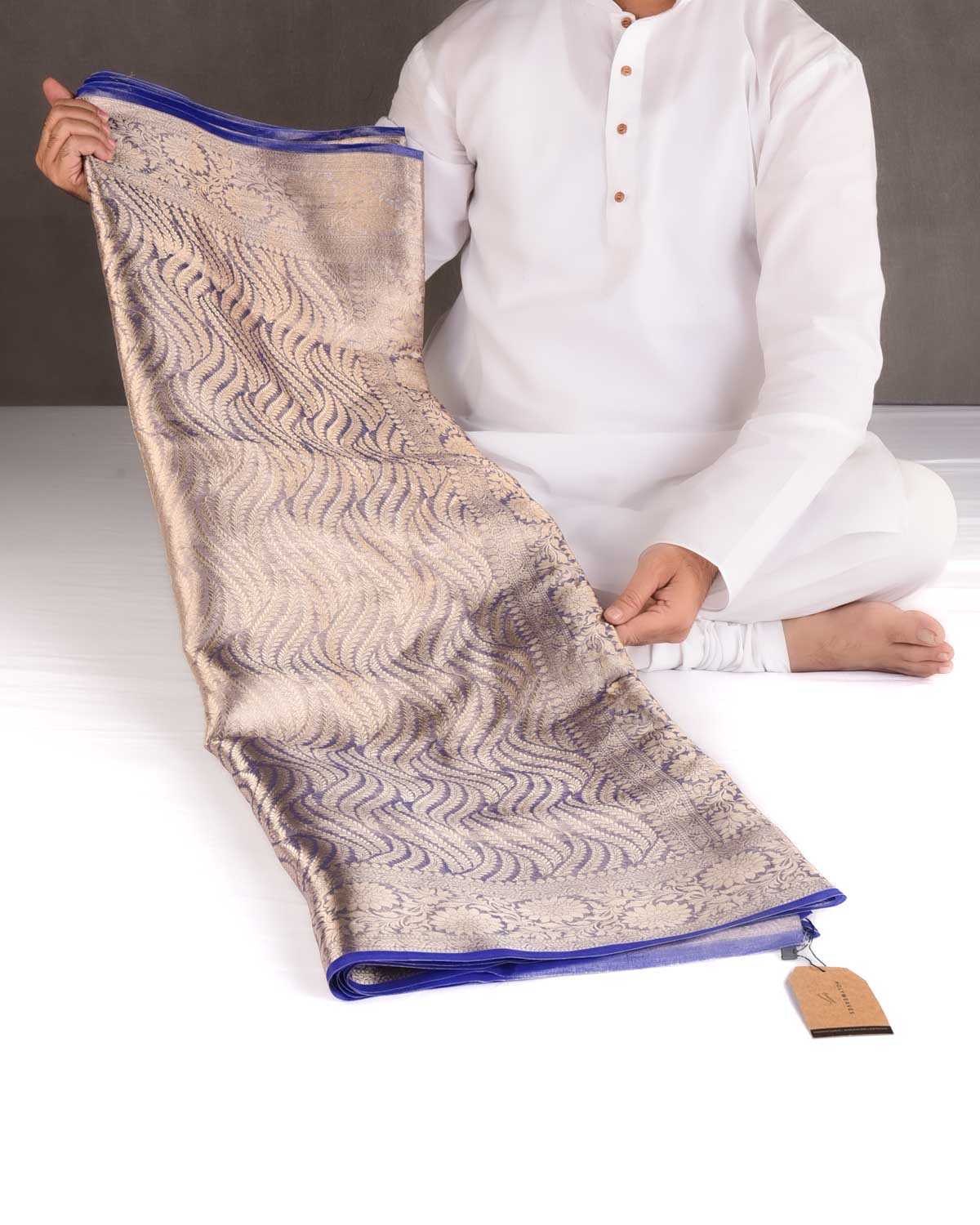 Metallic Mauve Gold Zari Jaal Brocade Woven Kora Tissue Banarasi Saree-HolyWeaves