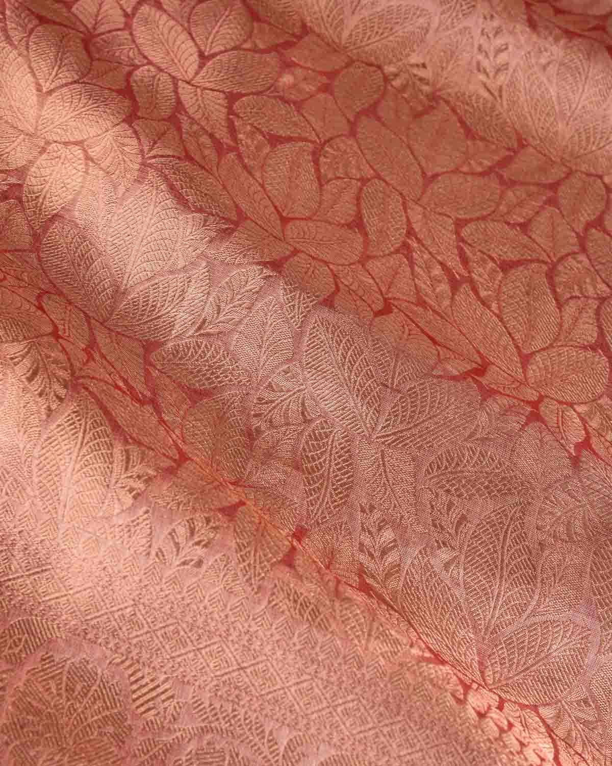 Metallic Mauve Gold Zari Jaal Brocade Woven Kora Tissue Banarasi Saree-HolyWeaves