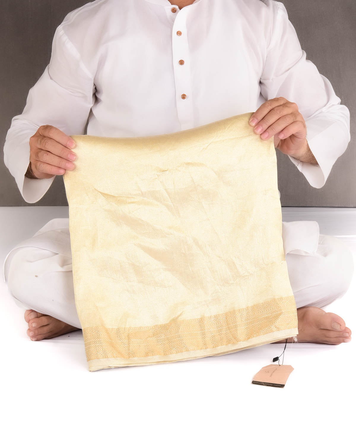 Metallic Gold Brocade Woven Tissue Banarasi Saree-HolyWeaves