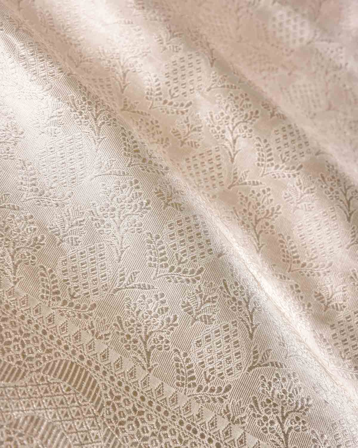 Metallic Silver Brocade Woven Tissue Banarasi Saree-HolyWeaves