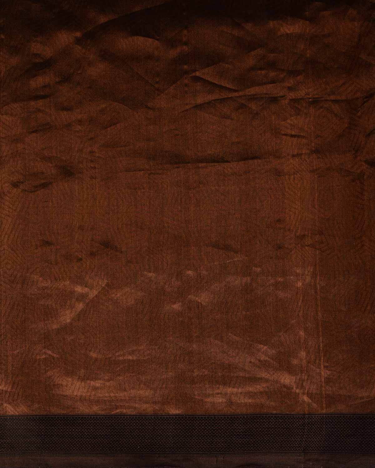 Metallic Antique Bronze WATERMARK Illusion Honeycomb Brocade Handwoven Kora Tissue Banarasi Saree