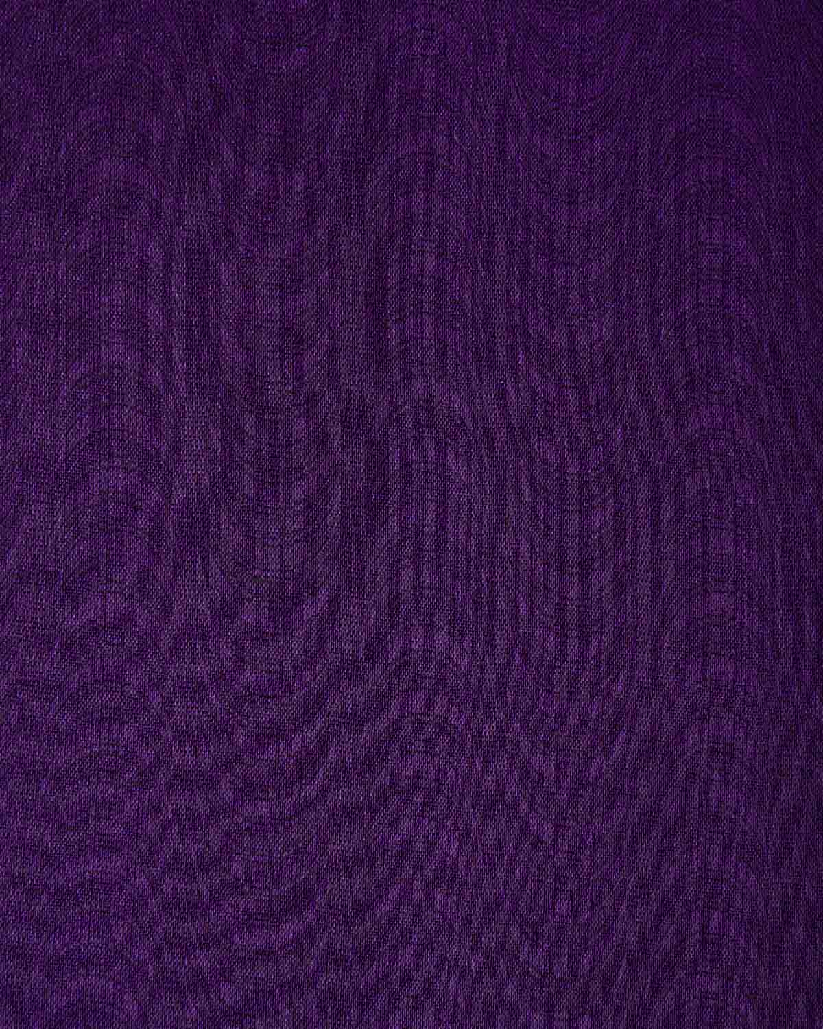 Purple WATERMARK Illusion Waves Tanchoi Handwoven Kora Silk Banarasi Saree-HolyWeaves