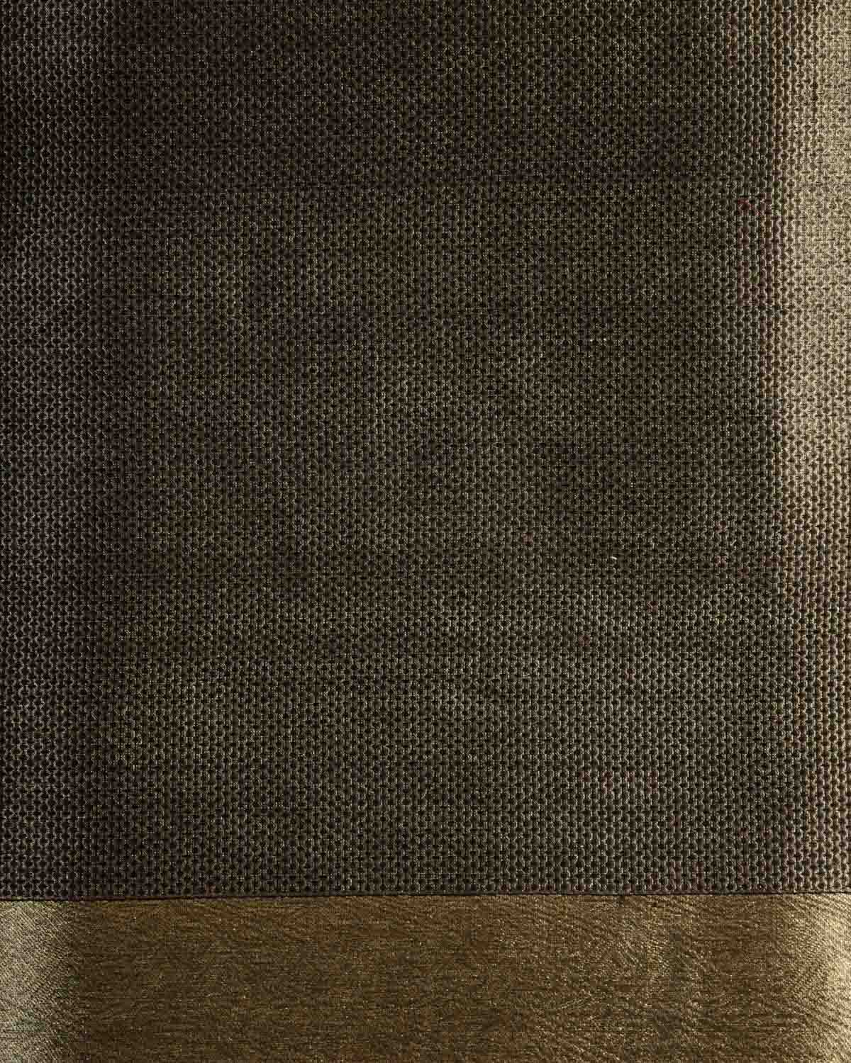 Metallic Gold WATERMARK Abstract Geometry Brocade Handwoven Kora Silk Banarasi Saree-HolyWeaves