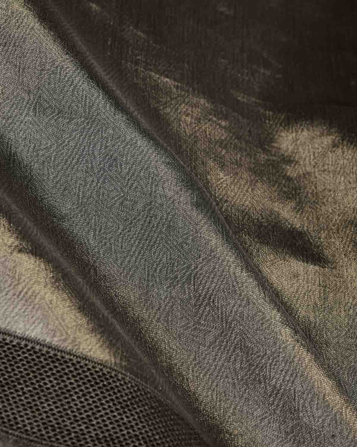 Metallic Silver WATERMARK Abstract Geometry Brocade Handwoven Kora Tissue Banarasi Saree-HolyWeaves