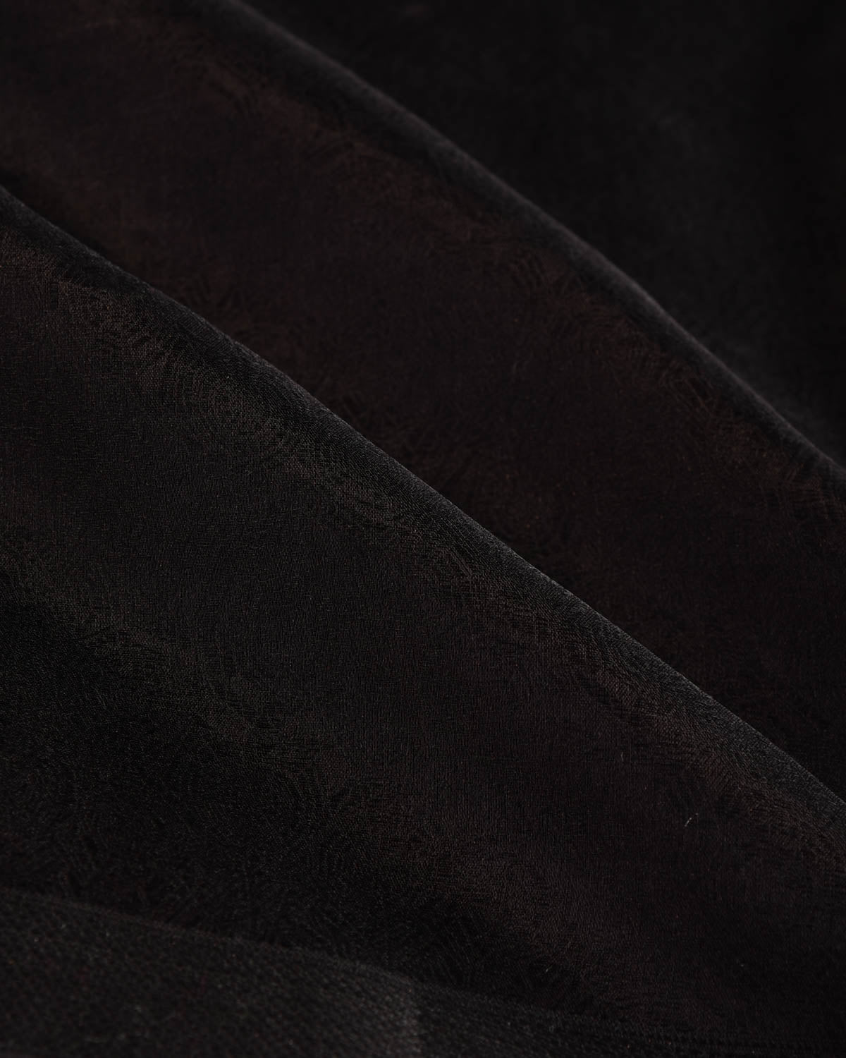 Black WATERMARK Spider Web Brocade Handwoven Kora Tissue Banarasi Saree-HolyWeaves