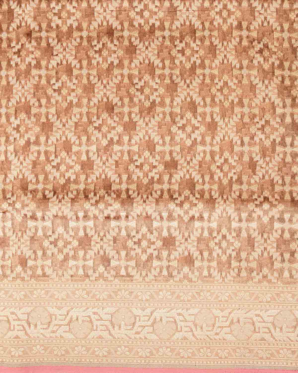 Metallic Maroon Gold Zari & Resham Patola Cutwork Brocade Woven Kora Tissue Banarasi Saree