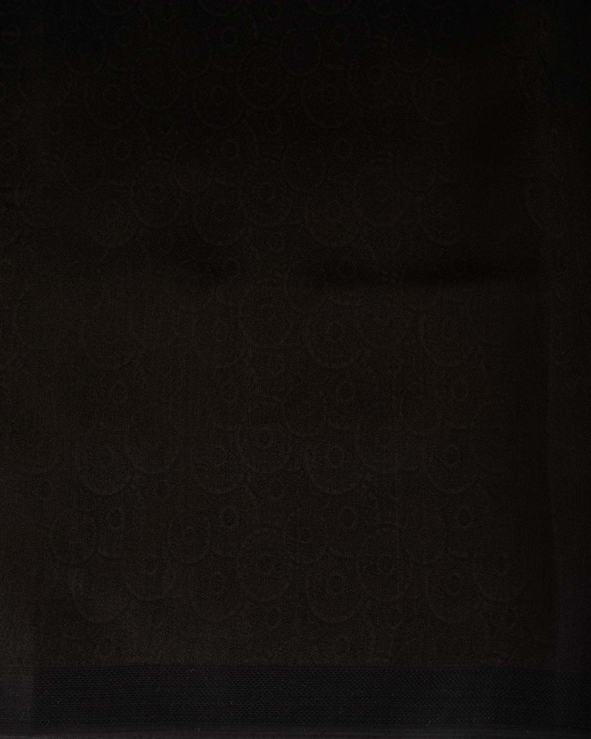 Black Chakri Tanchoi Woven Kora Silk Banarasi Saree-HolyWeaves