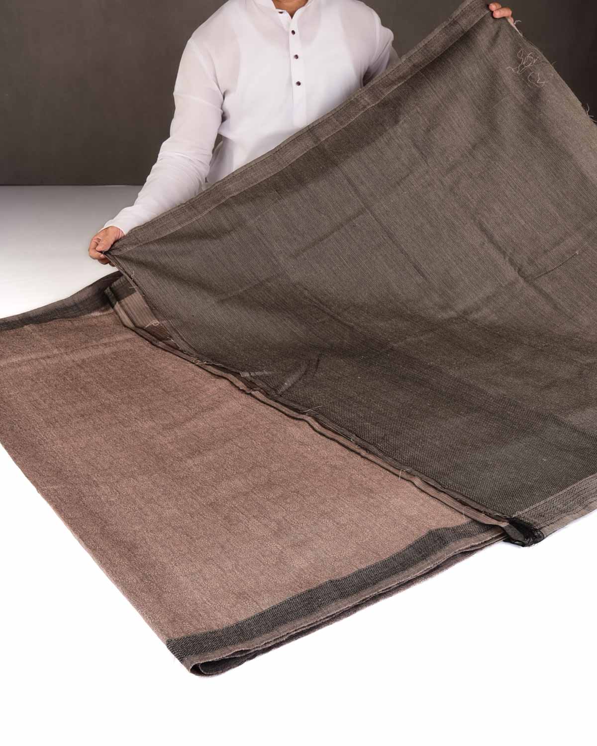 Rosy Brown Chakri Tanchoi Woven Muga Silk Banarasi Saree-HolyWeaves