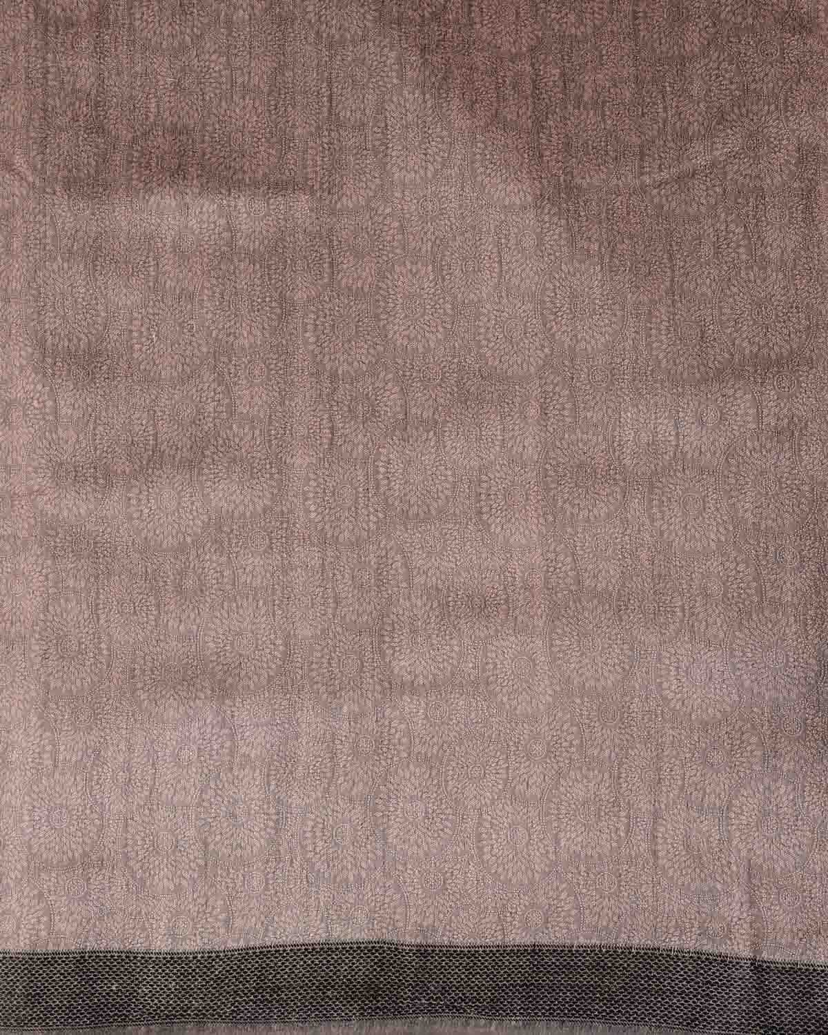 Rosy Brown Chakri Tanchoi Woven Muga Silk Banarasi Saree-HolyWeaves