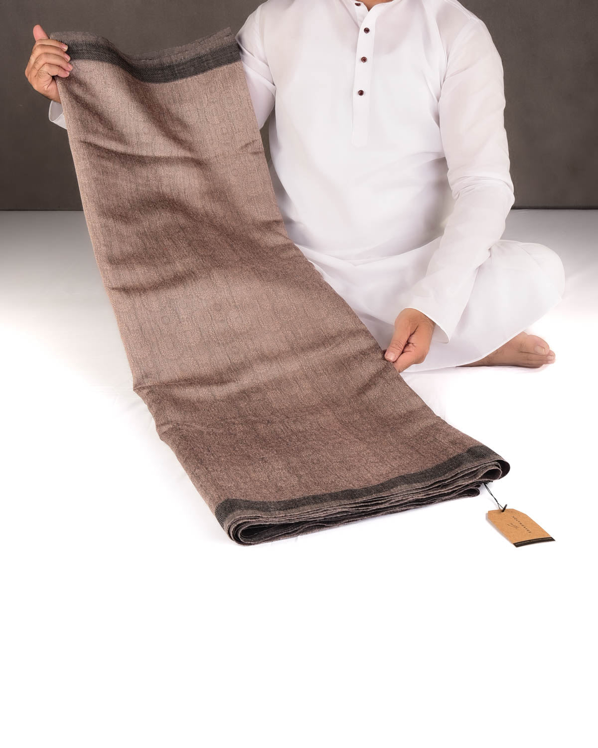 Rosy Brown Chakri Tanchoi Woven Muga Silk Banarasi Saree-HolyWeaves