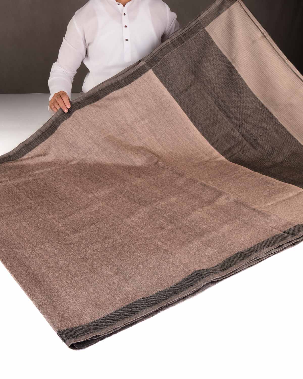 Rosy Brown Chakri Tanchoi Woven Muga Silk Banarasi Saree-HolyWeaves