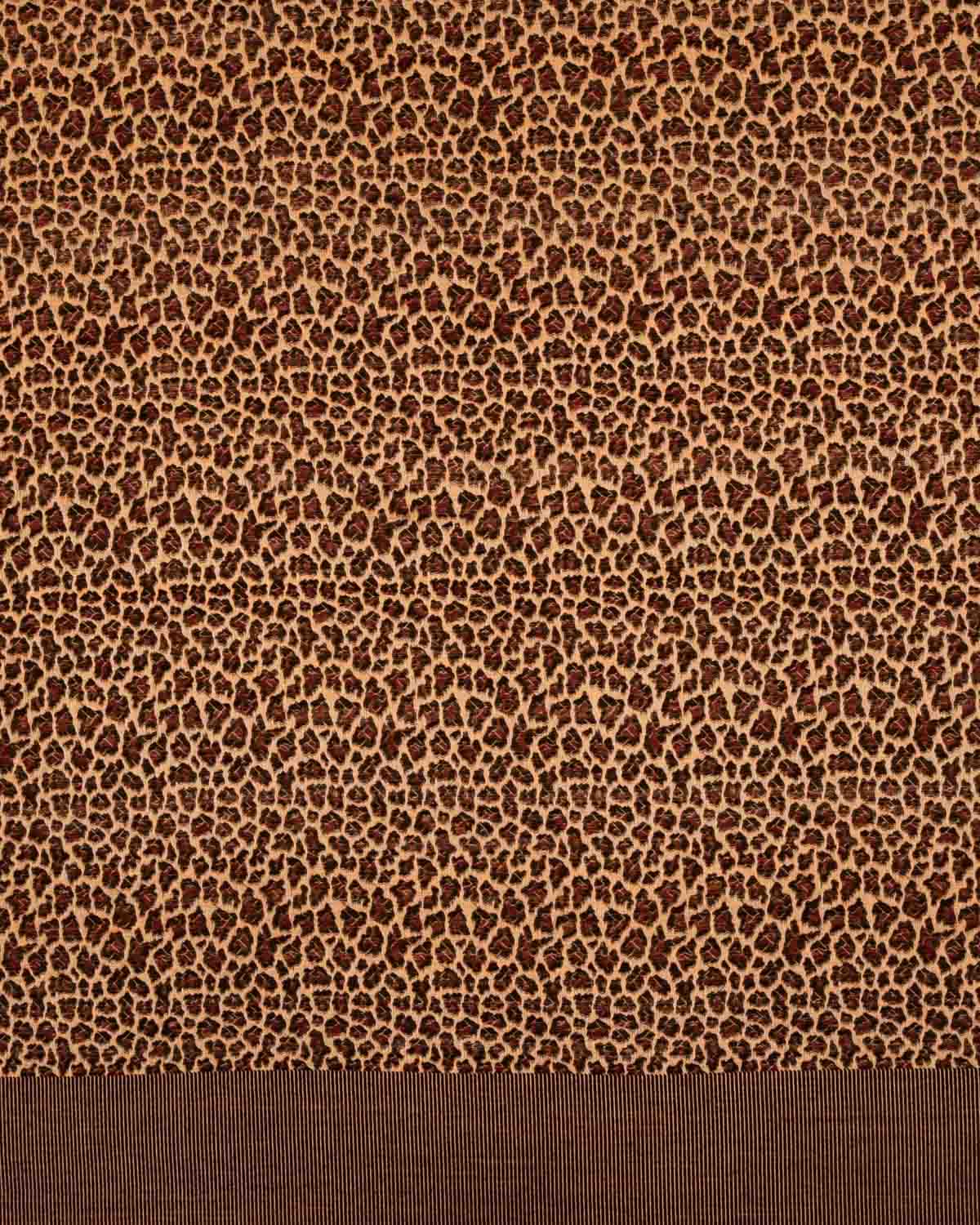 Mustard Yellow Banarasi Leopard Stripes Brocade Handwoven Silk-wool Shawl-HolyWeaves