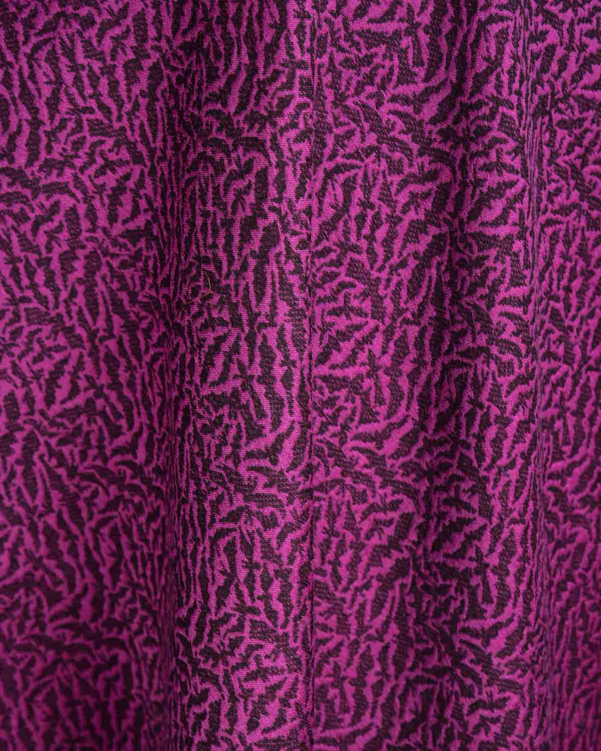 Purple Norturnal Bats Brocade Handwoven Silk Wool Banarasi Shawl-HolyWeaves