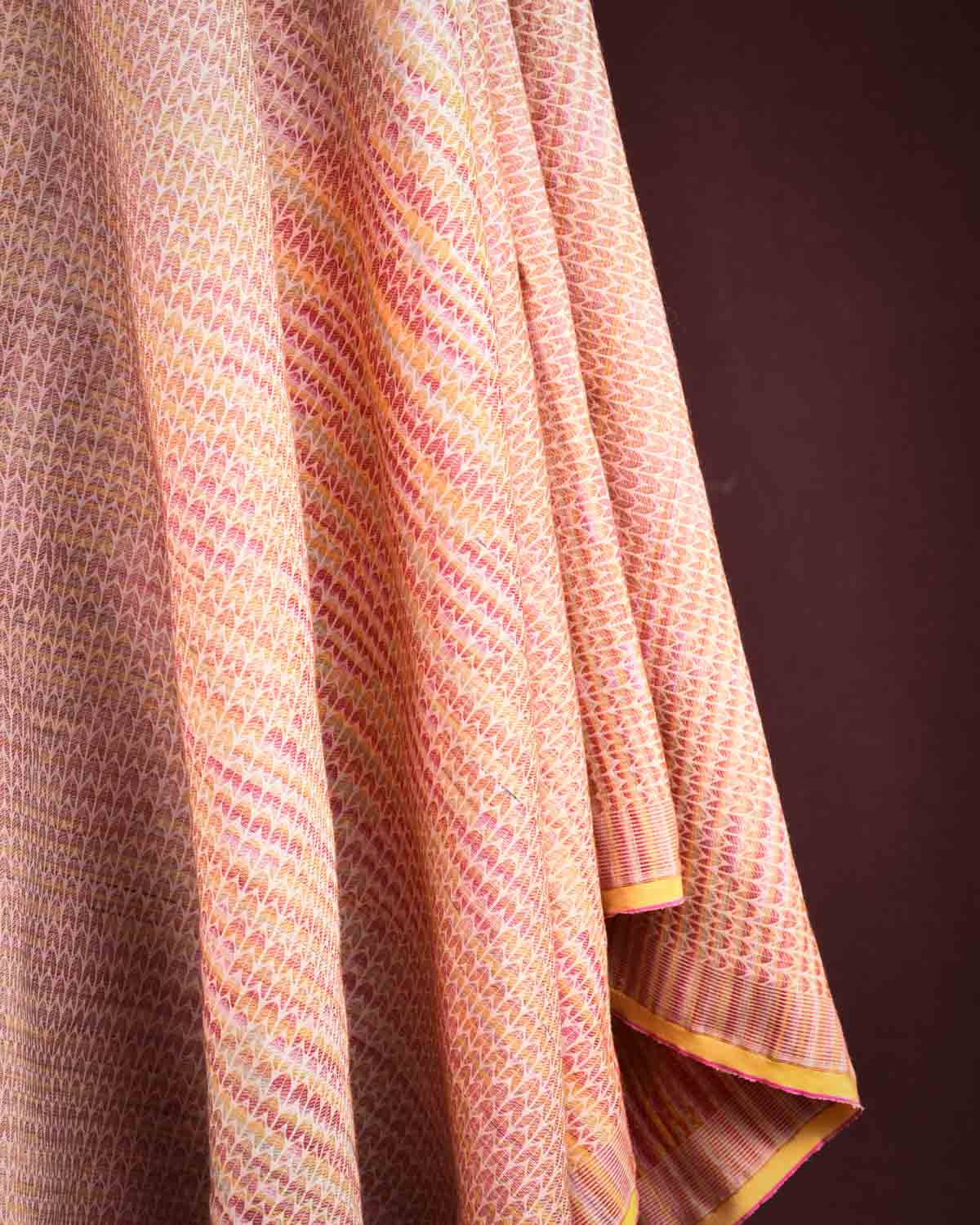 Variegated Multi-color Herringbone Brocade Handwoven Silk Wool Unisex Dress Shawl-HolyWeaves