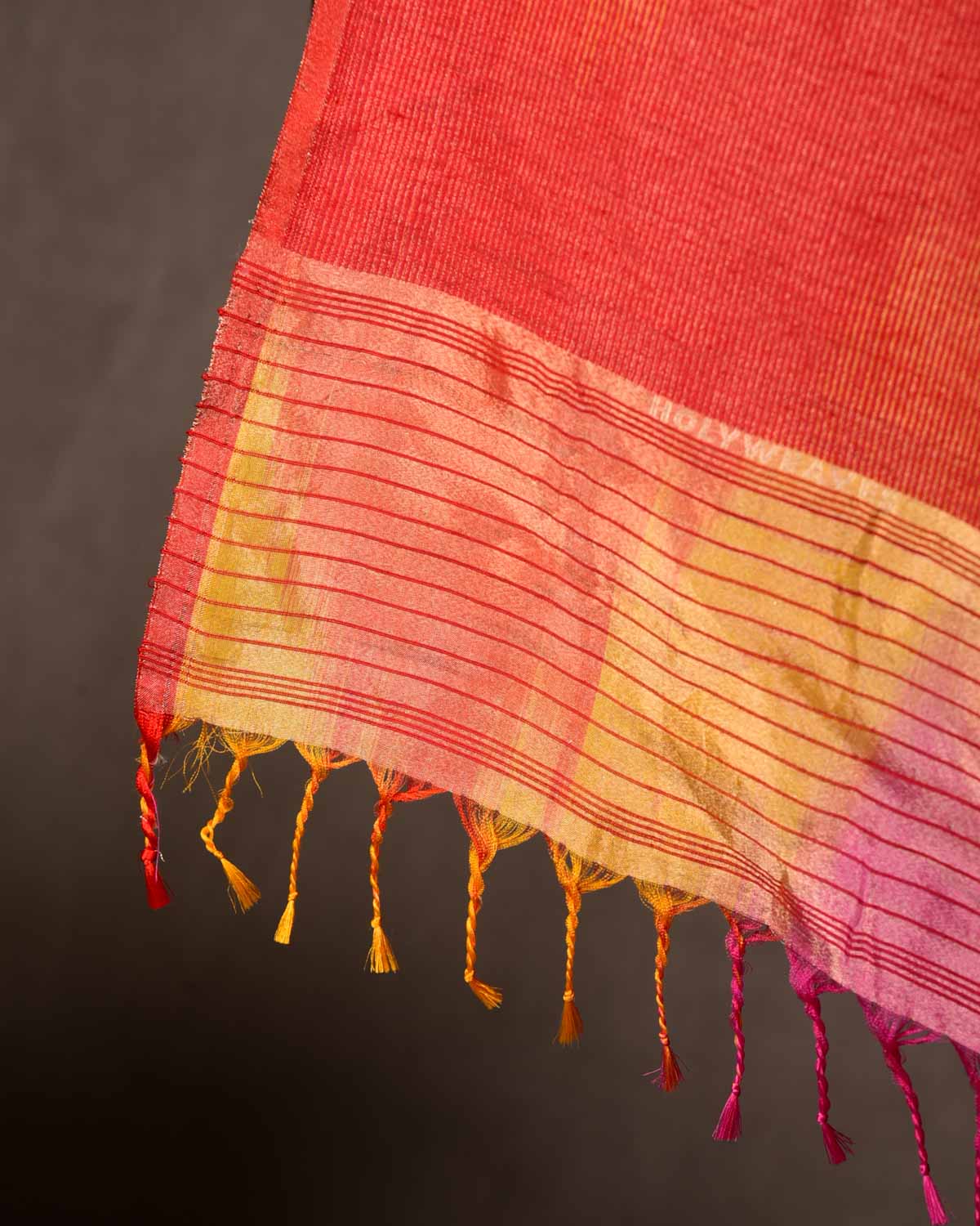 Rainbow Multi-color Gold Zari Geeta Shlok 2.47 Brocade Handwoven Silk Wool Unisex Dress Shawl-HolyWeaves