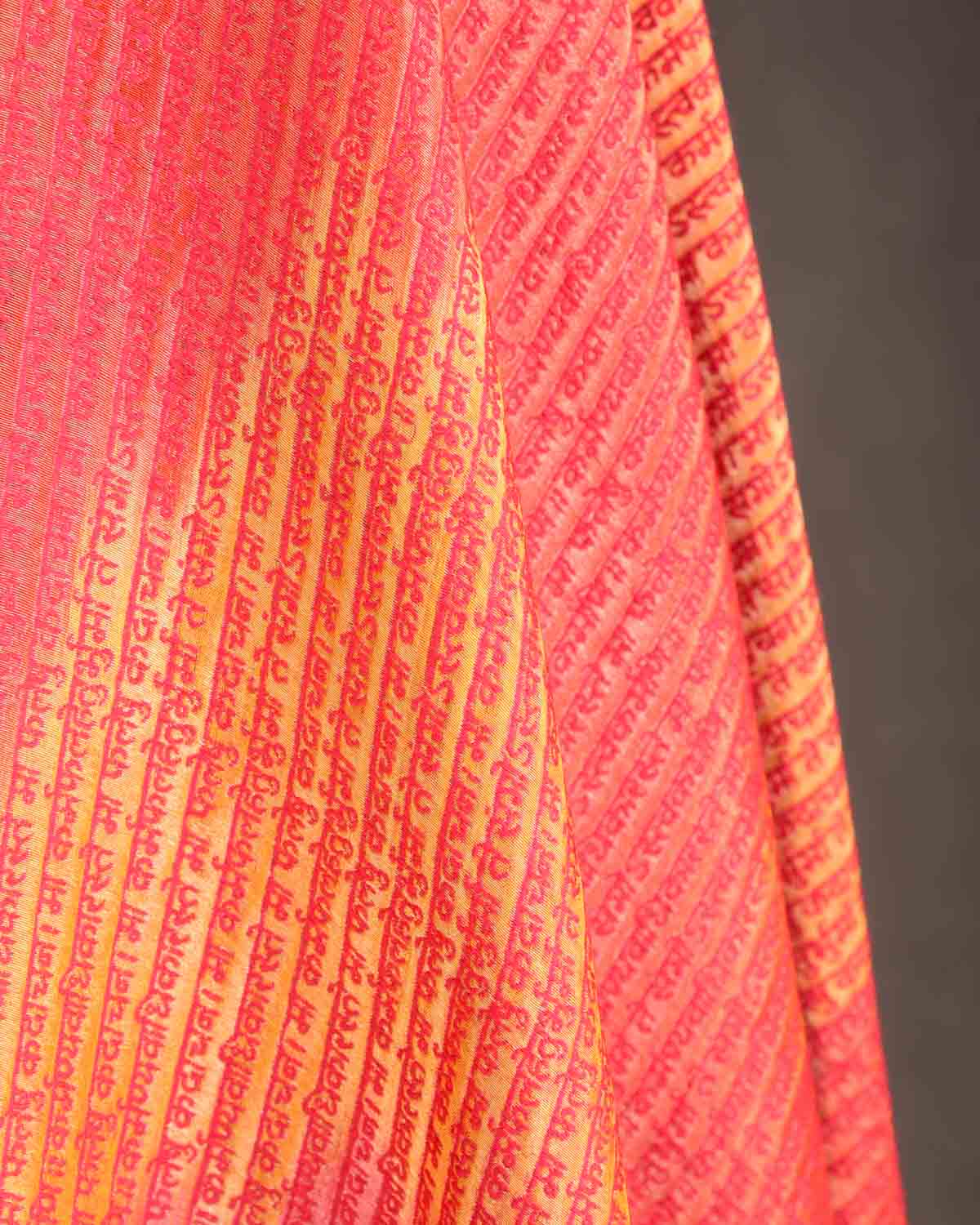 Rainbow Multi-color Gold Zari Geeta Shlok 2.47 Brocade Handwoven Silk Wool Unisex Dress Shawl-HolyWeaves