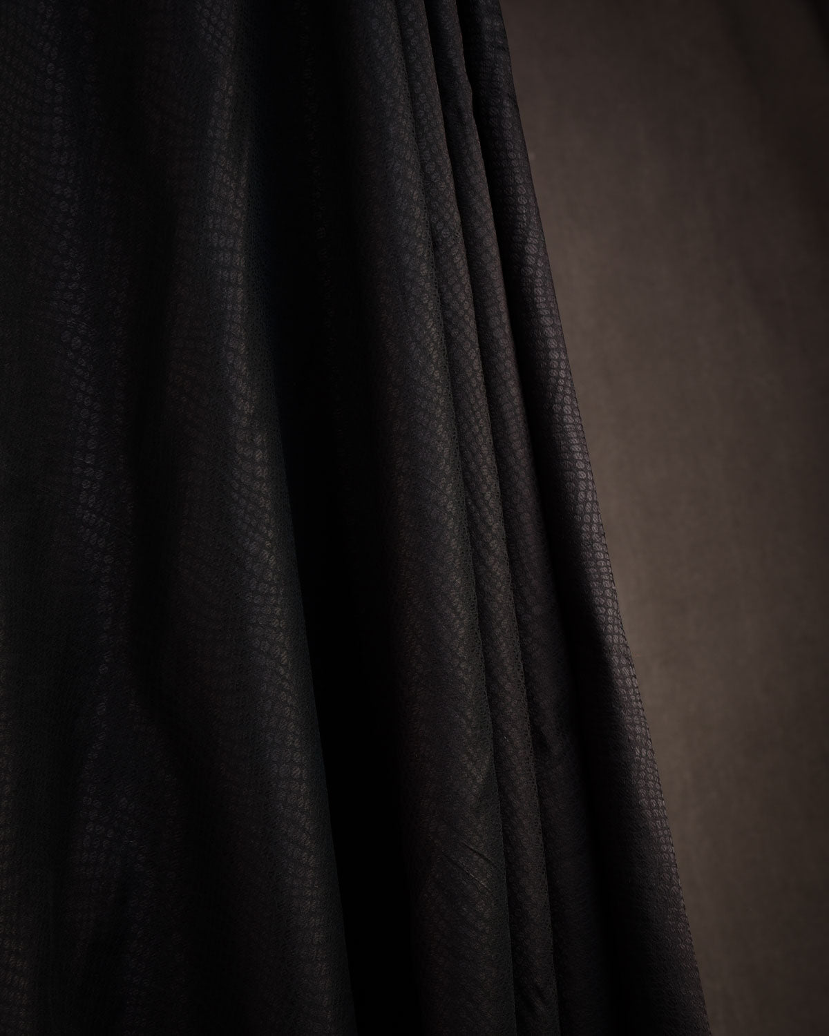 Black Black Zari Distressed Python Stripes Brocade Handwoven Silk Wool Unisex Dress Shawl-HolyWeaves