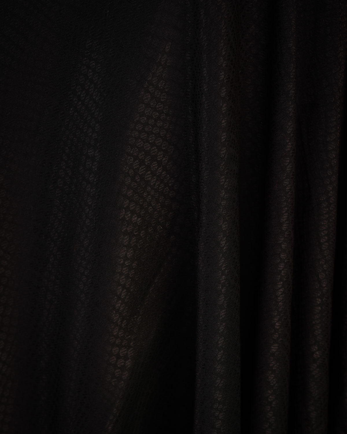 Black Black Zari Distressed Python Stripes Brocade Handwoven Silk Wool Unisex Dress Shawl-HolyWeaves