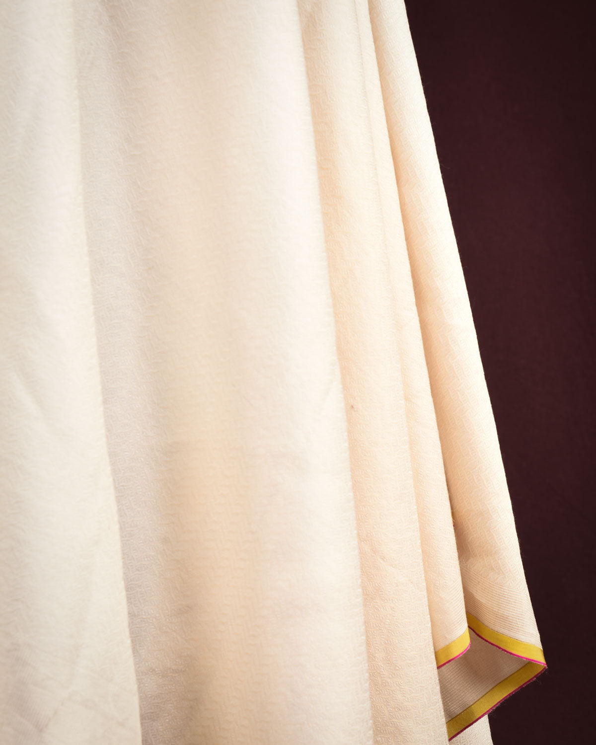 Metallic Ivory White Silver Zari Brocade Handwoven Silk Wool Unisex Dress Shawl-HolyWeaves