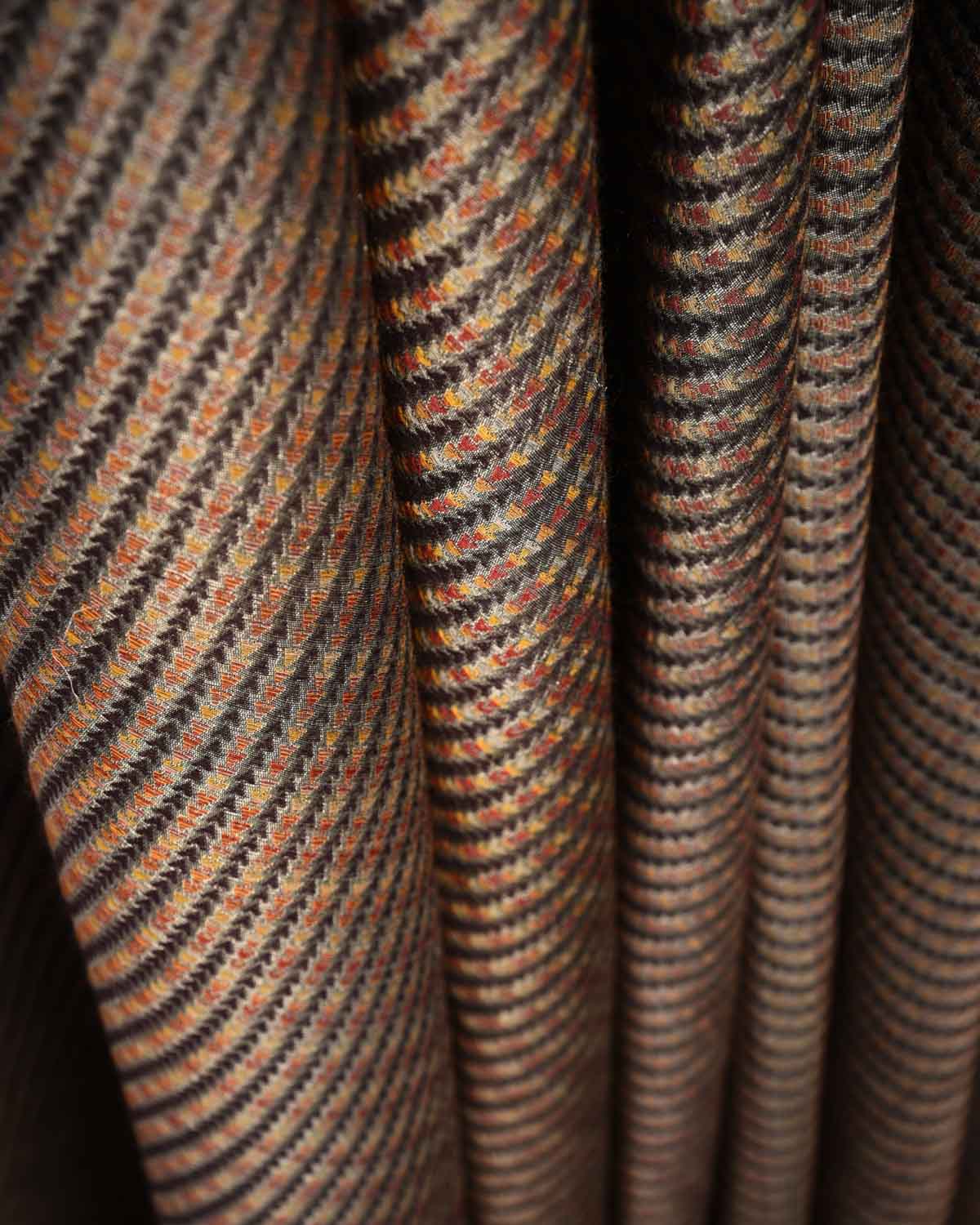 Multi-color Multicolor Zari Arrowhead Brocade Handwoven Silk Wool Unisex Dress Shawl-HolyWeaves