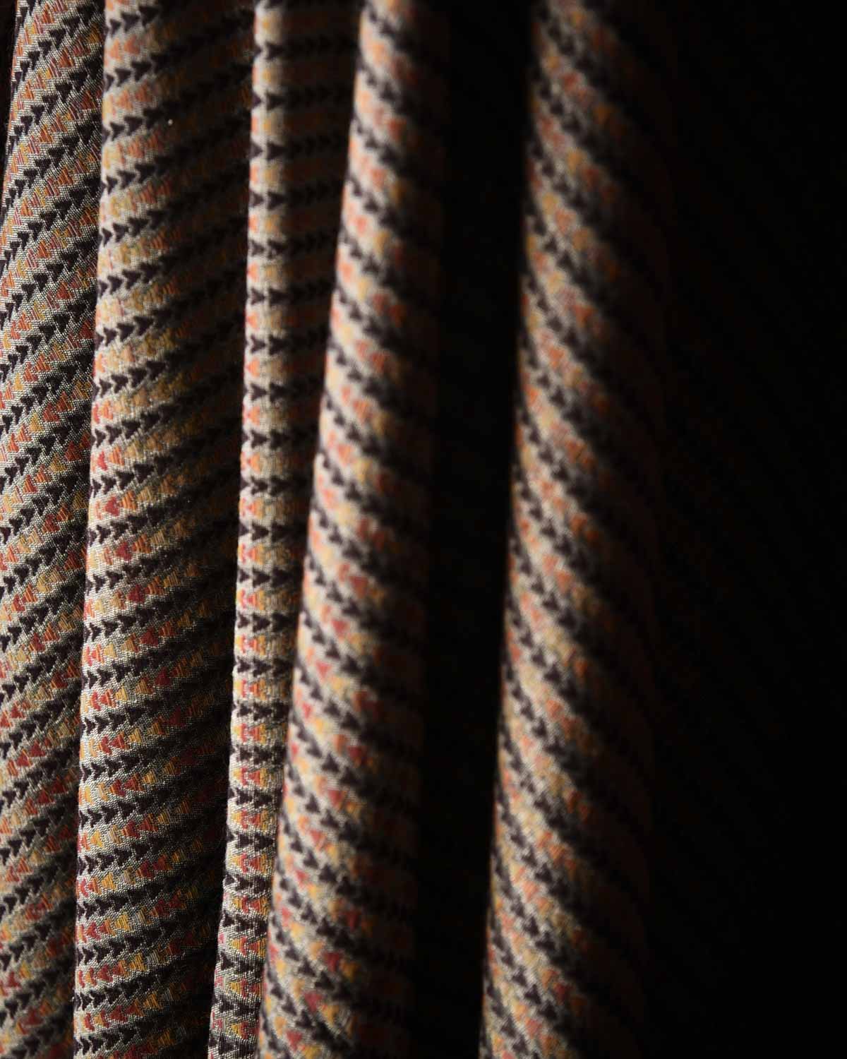 Multi-color Multicolor Zari Arrowhead Brocade Handwoven Silk Wool Unisex Dress Shawl-HolyWeaves