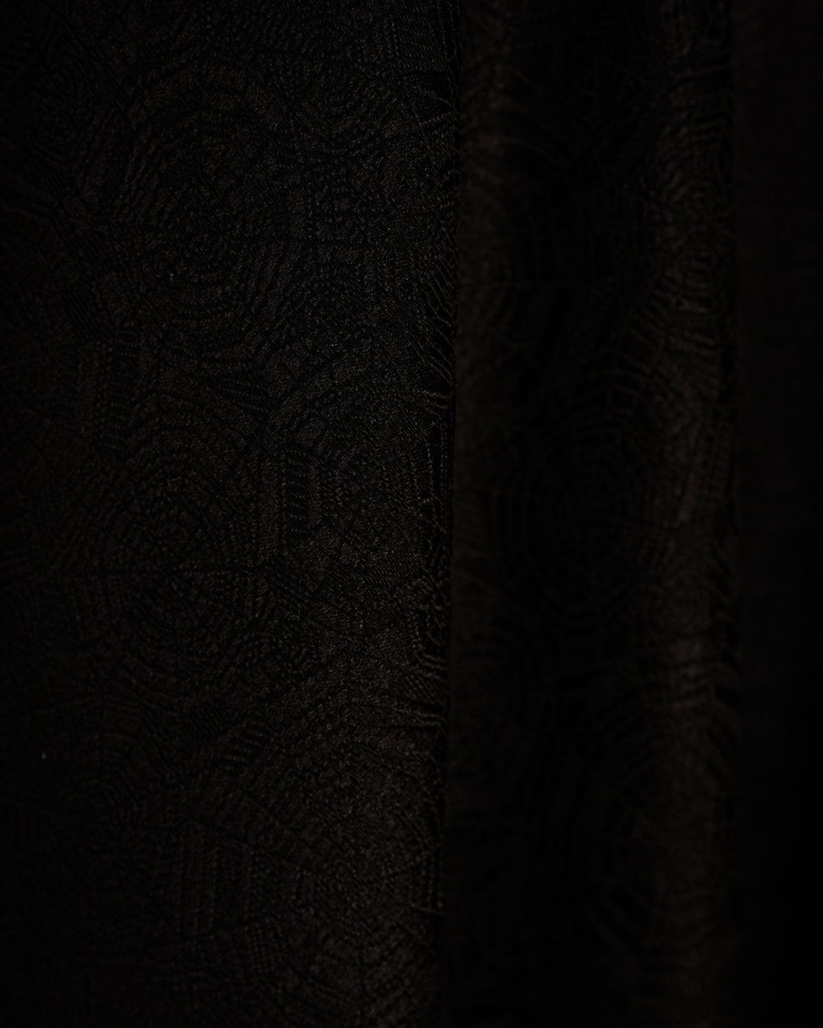 Black Spider Web Satin Tanchoi Handwoven Silk Wool Unisex Dress Shawl-HolyWeaves