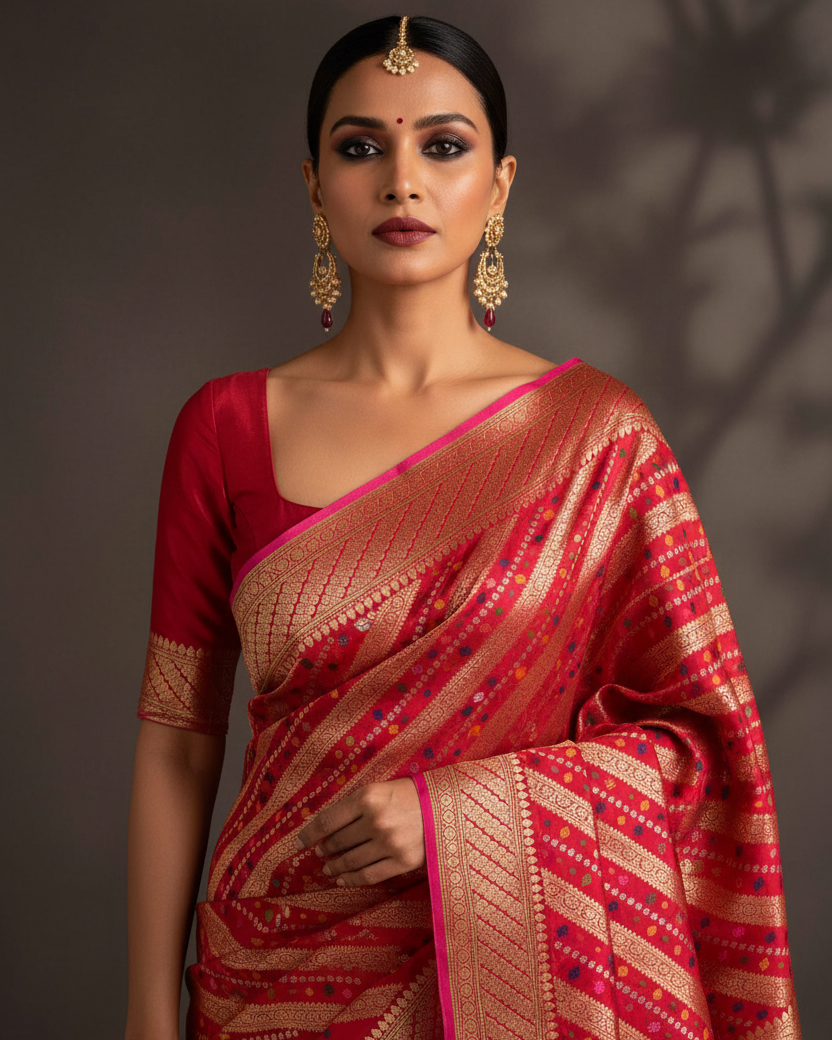 Bridal Red Diagonal Stripes - Design Corrected