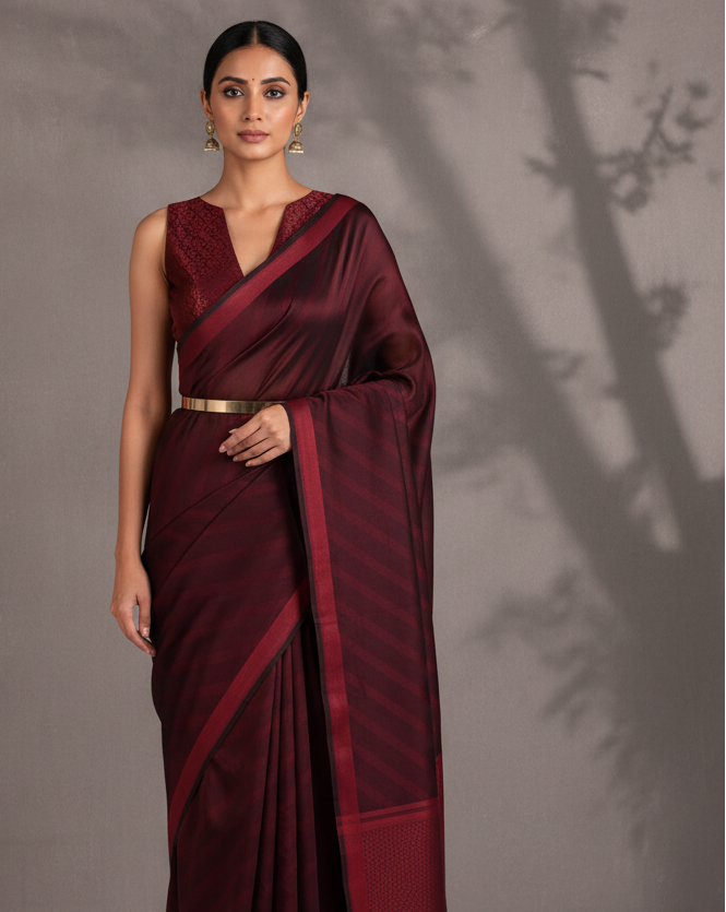 Burgundy Diagonal Stripes - Contemporary Styling