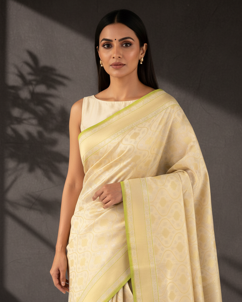 Cream Katan Silk Ektara Jaal — Hermès Editorial