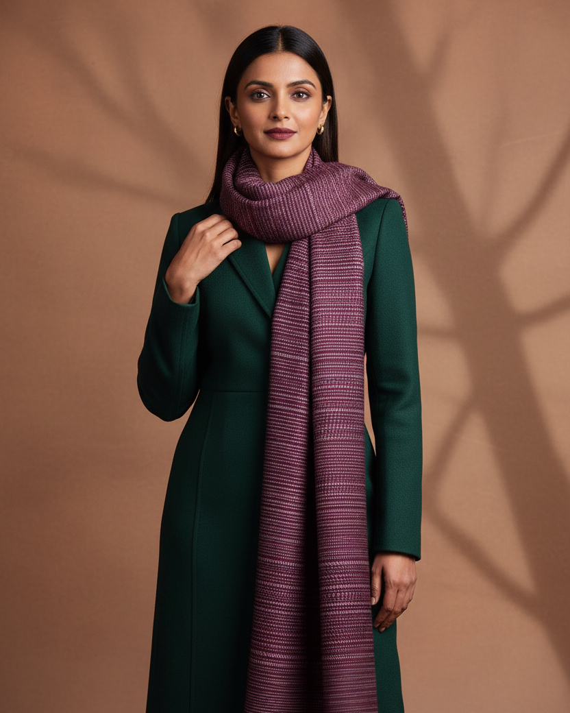 Female - Mahogany Silk Wool - Winter Formal, Mid-Shin Framing