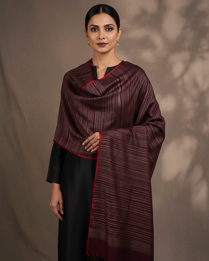 Female — Variegated Mahogany Waterfall Shawl