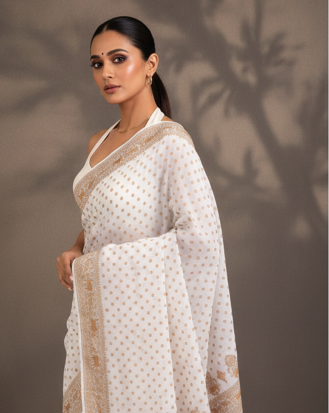 Ivory White Shikargah — Corrected — Halter Neck