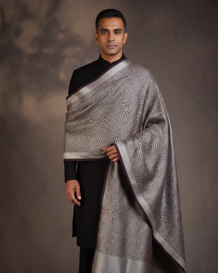 Male 1 — Mahogany Silver Illusion Houndstooth