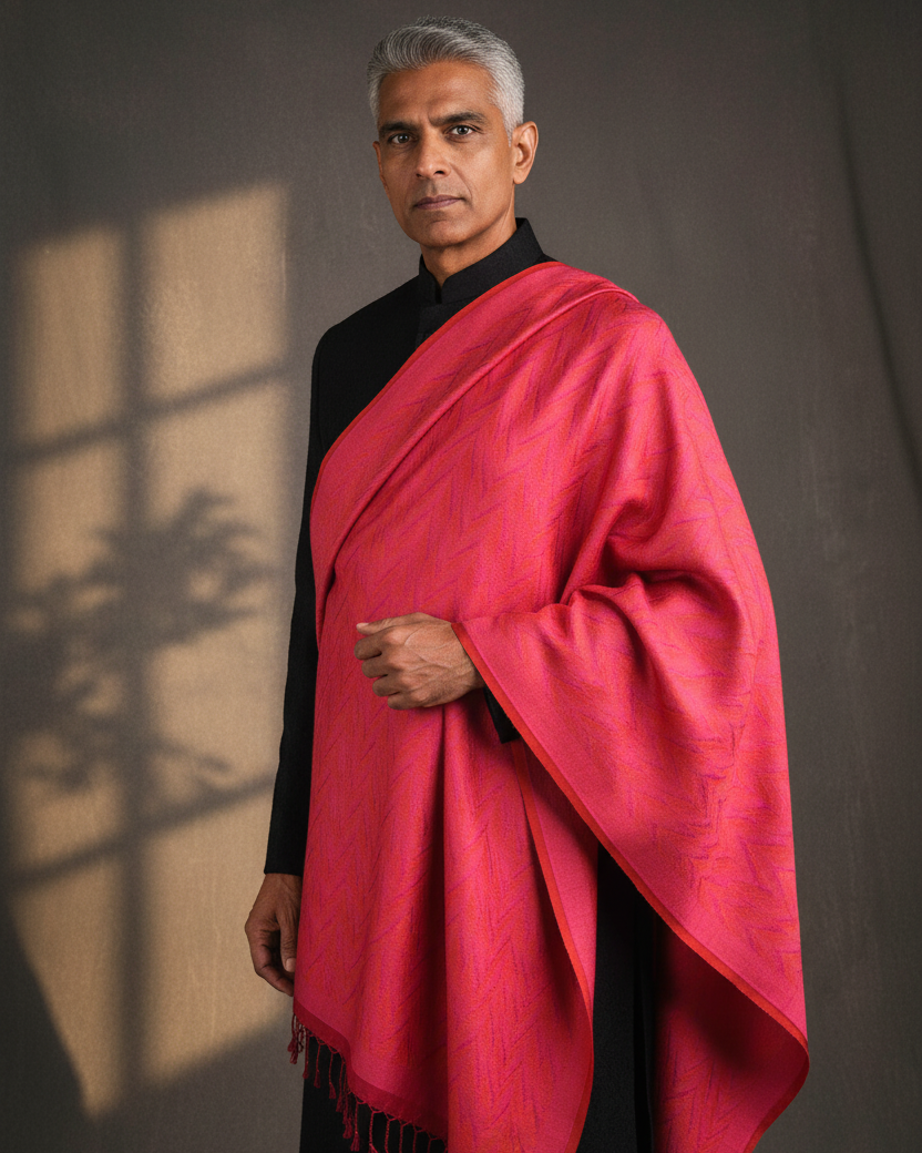 Male 2 — Shot Red-Pink Glitch Chevron Tanchoi