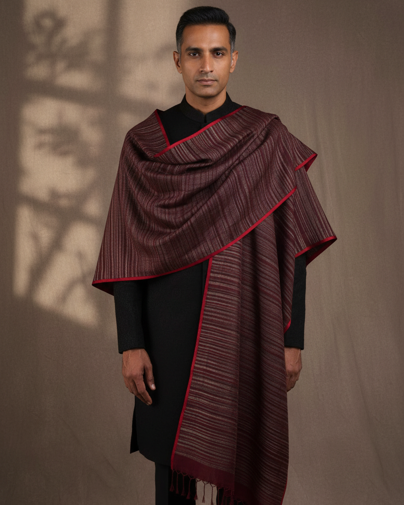 Male — Variegated Mahogany Waterfall Shawl