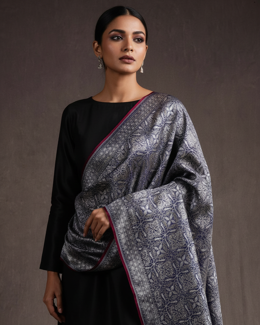 One-Side Throw — Jamawar Brocade