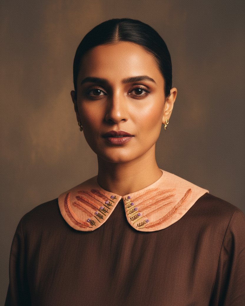 Peach Fern Collar - Chocolate