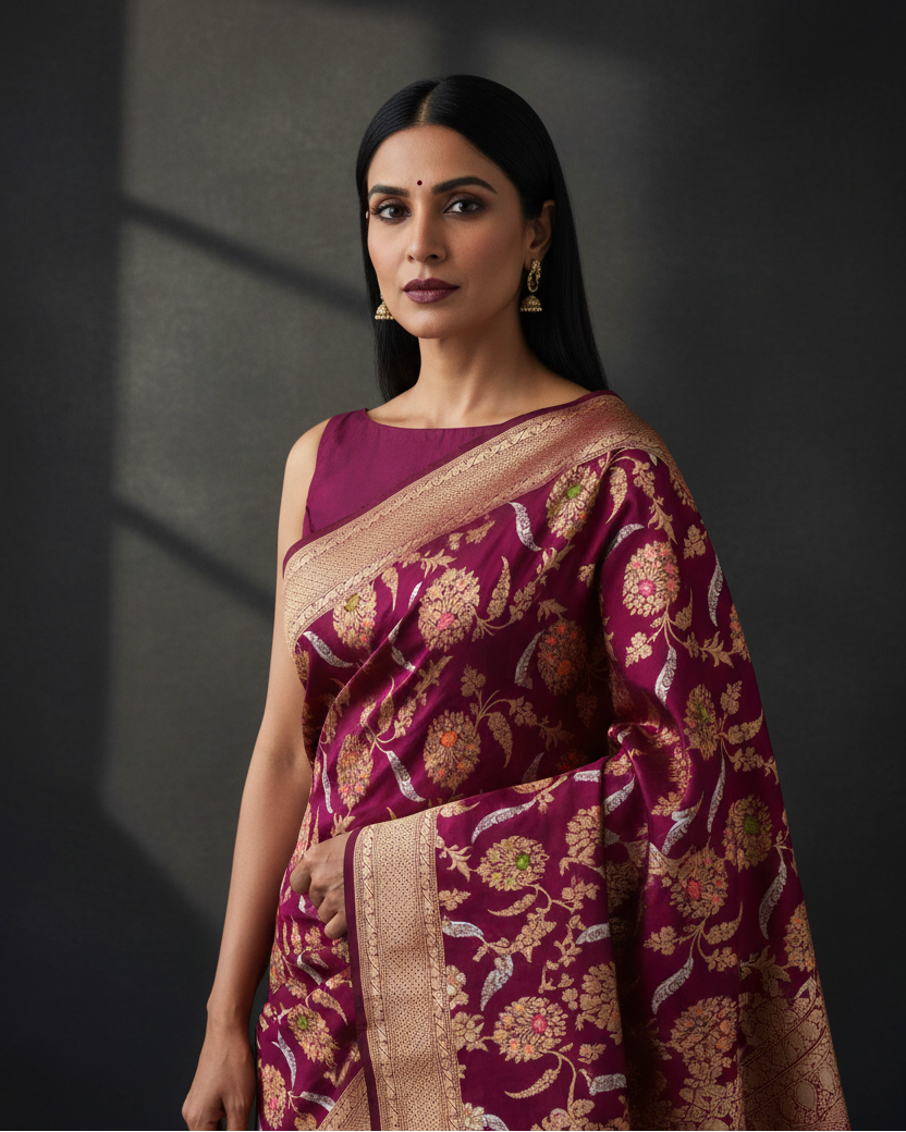 Purple Meena Jaal Katan Silk — Image-Led