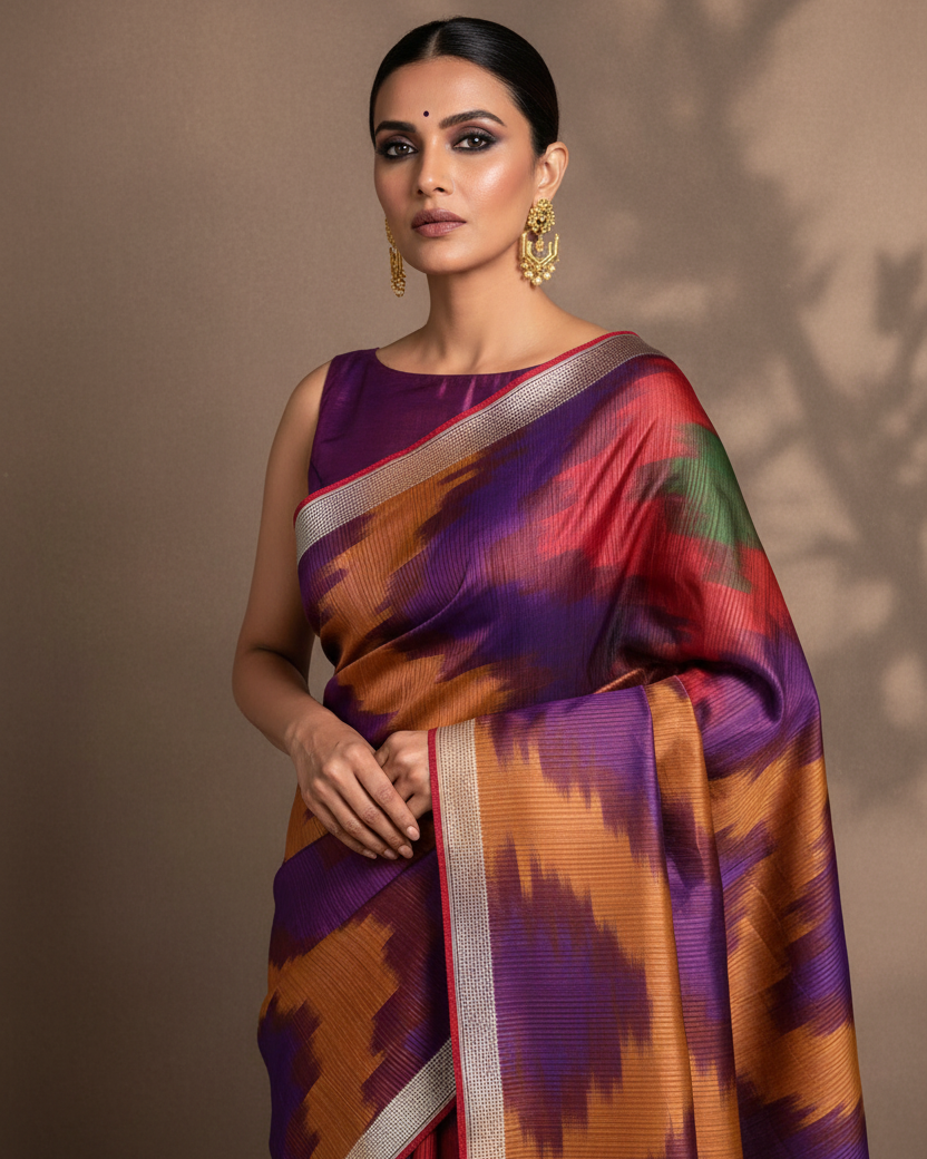Rainbow Multicolor Rangkaat Katan Silk — Editorial