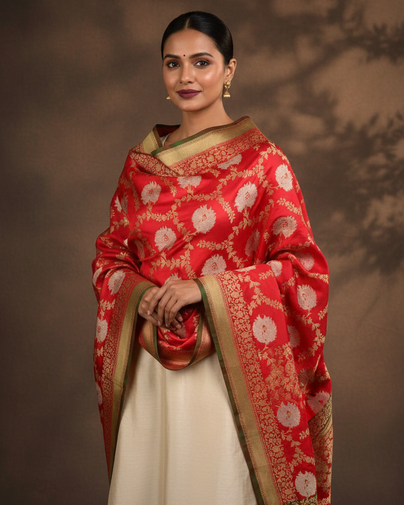 Red Kadhuan Brocade — Shot 1