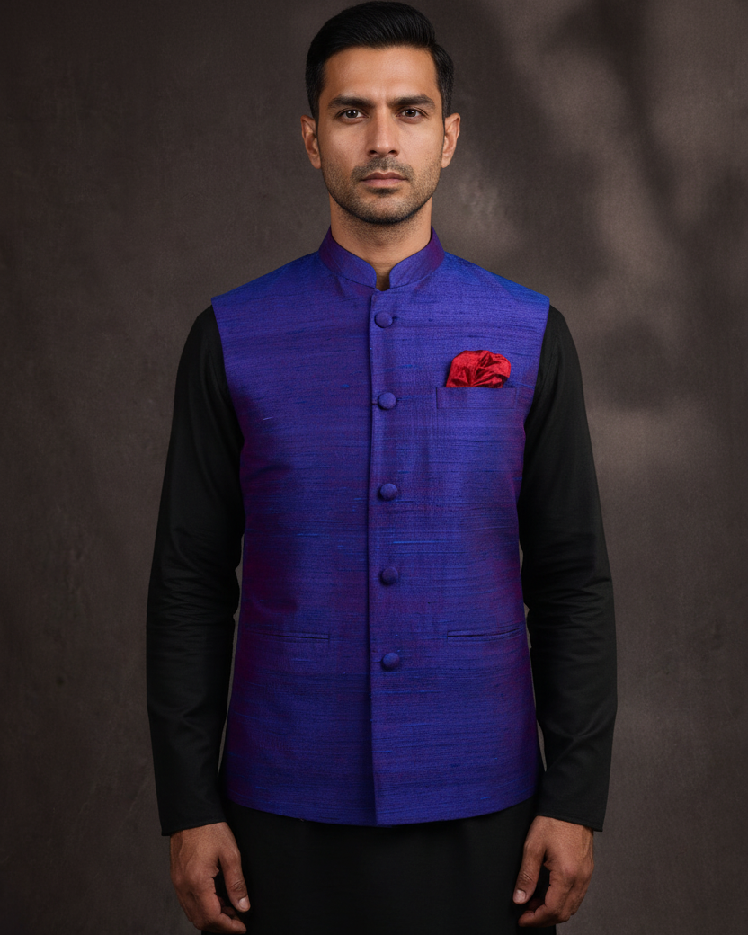 Royal Blue Raw Silk — Image 2