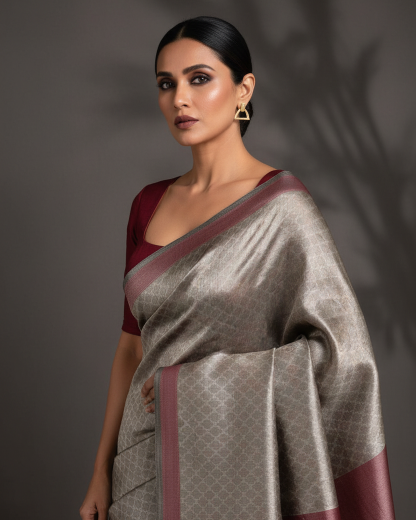 Silver Grey Quatrefoil Kora Tissue Lifestyle