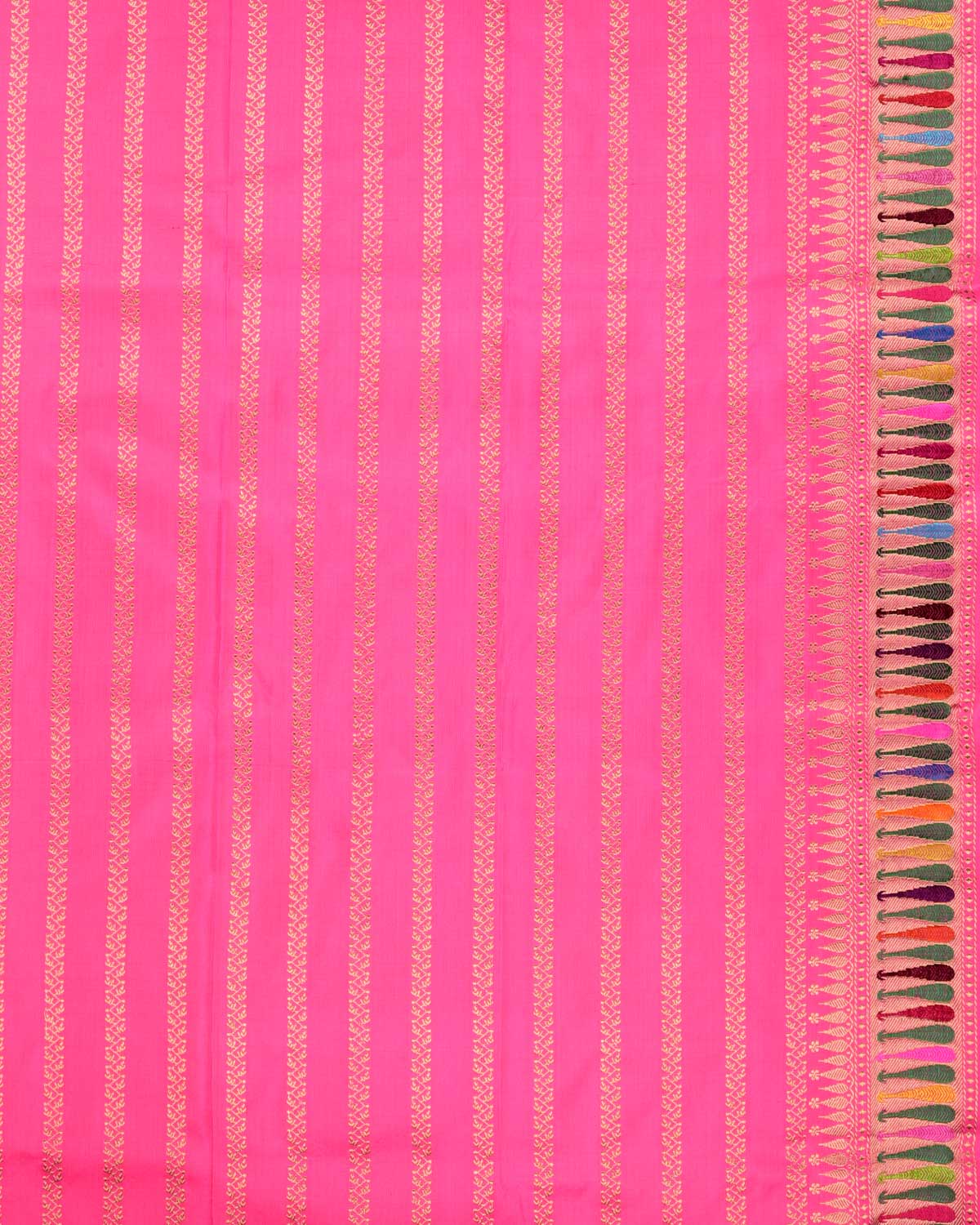 Pink Banarasi "Hues of Nature" Kadhuan Brocade Handwoven Katan Silk Saree - By HolyWeaves, Benares