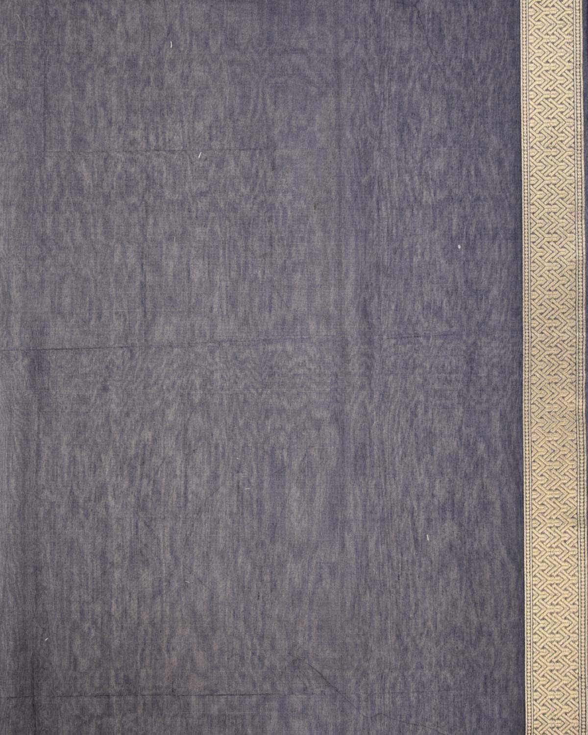 Deep Gray Banarasi Resham & Gold Zari Grids Cutwork Brocade Handwoven Cotton Silk Saree - By HolyWeaves, Benares