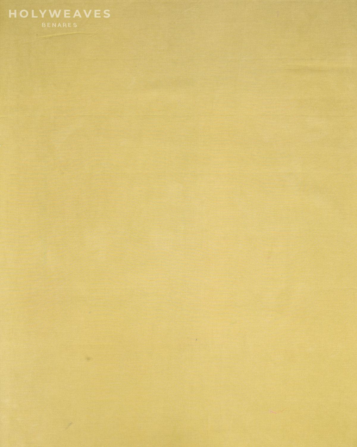 Artichoke Green Banarasi Pure Cotton Silk Fabric - By HolyWeaves, Benares